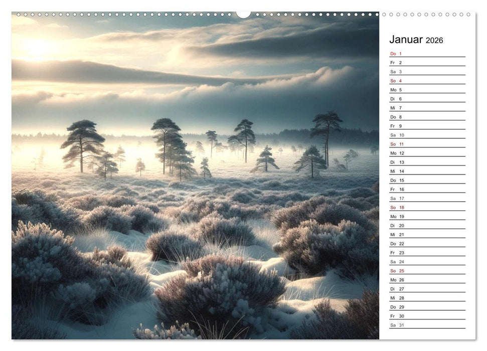 Buchholz i. d. N. - KI Illustrationen aus dem Herzen der Lüneburger Heide (CALVENDO Premium Wandkalender 2026)