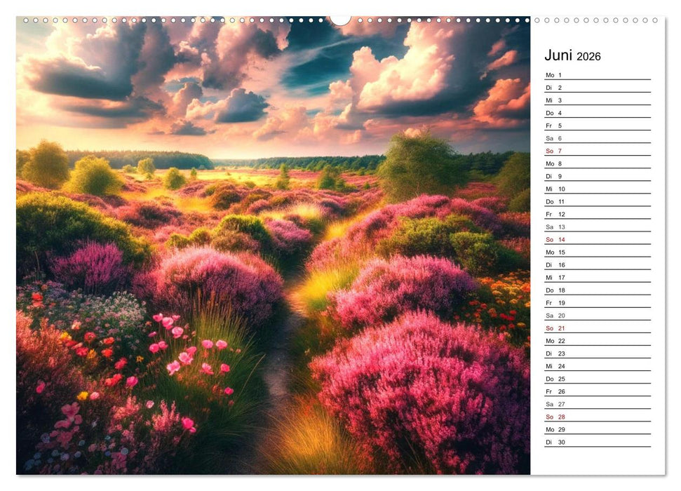 Buchholz i. d. N. - KI Illustrationen aus dem Herzen der Lüneburger Heide (CALVENDO Premium Wandkalender 2026)