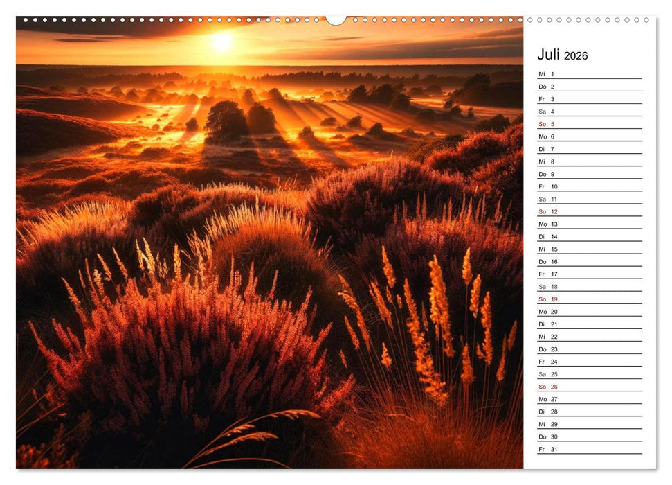 Buchholz i. d. N. - KI Illustrationen aus dem Herzen der Lüneburger Heide (CALVENDO Premium Wandkalender 2026)