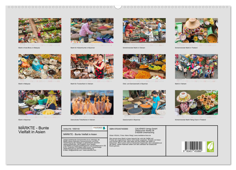 MÄRKTE - Bunte Vielfalt in Asien (CALVENDO Premium Wandkalender 2026)