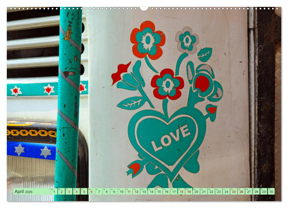 Indien Farbenfrohe LKW (CALVENDO Wandkalender 2026)