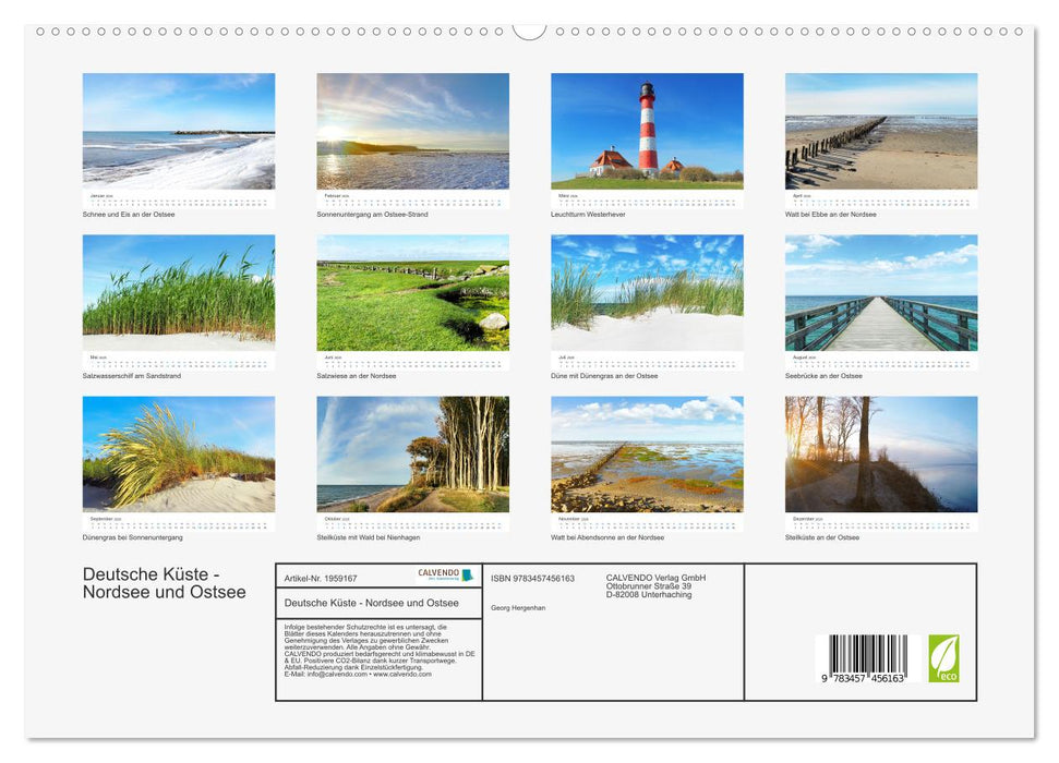Deutsche Küste - Nordsee und Ostsee (CALVENDO Premium Wandkalender 2026)