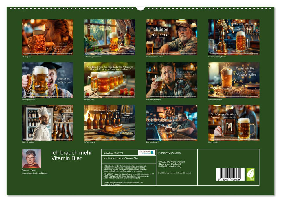 Ich brauch mehr Vitamin Bier (CALVENDO Premium Wandkalender 2026)