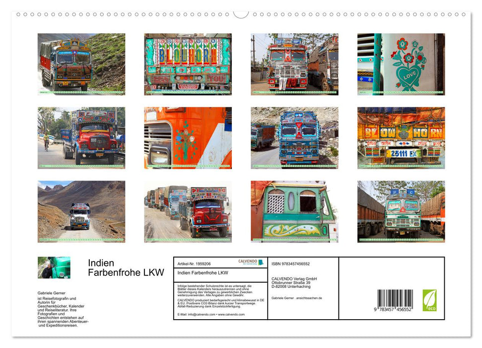 Indien Farbenfrohe LKW (CALVENDO Premium Wandkalender 2026)