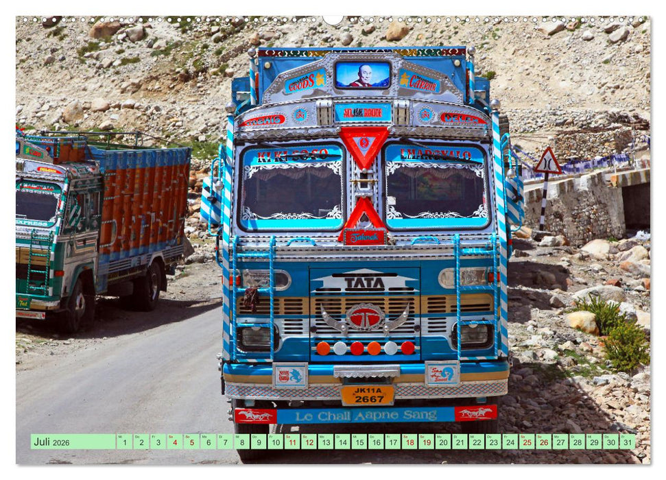 Indien Farbenfrohe LKW (CALVENDO Premium Wandkalender 2026)