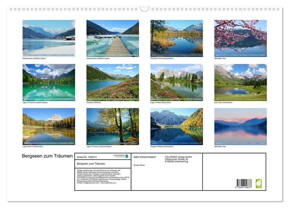 Bergseen zum Träumen (CALVENDO Wandkalender 2026)