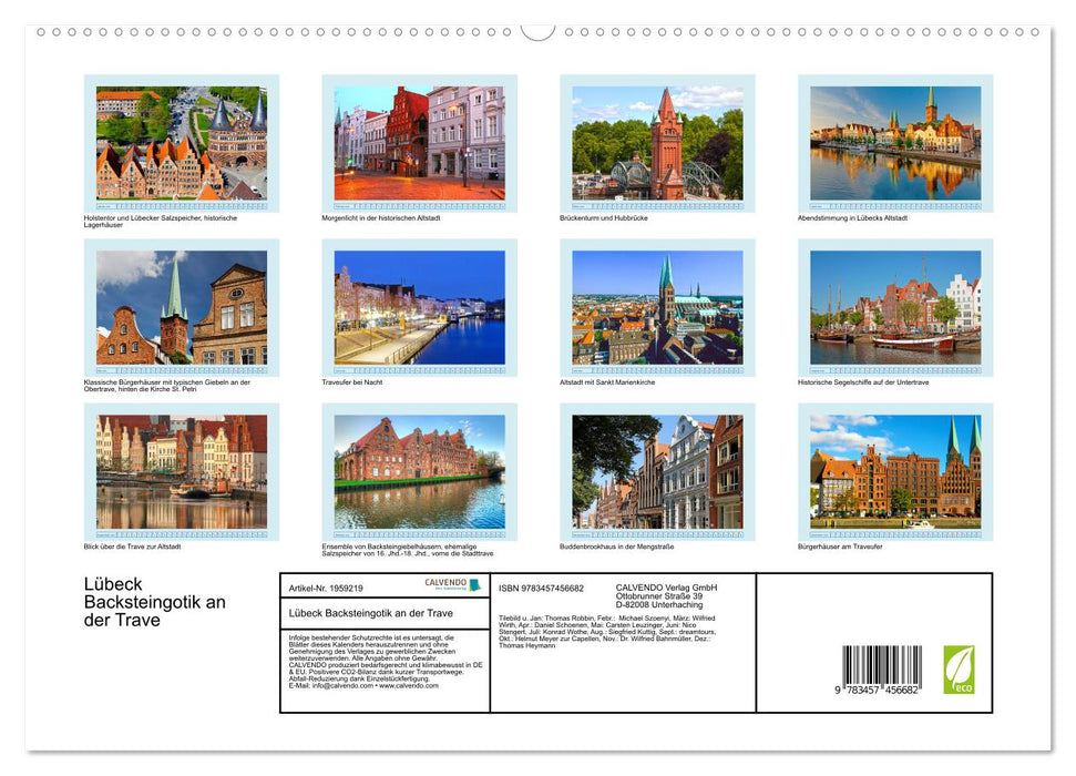 Lübeck Backsteingotik an der Trave (CALVENDO Premium Wandkalender 2026)