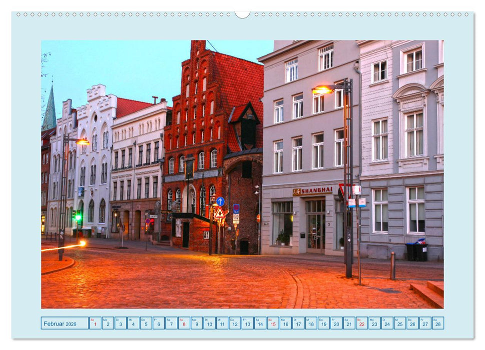 Lübeck Backsteingotik an der Trave (CALVENDO Premium Wandkalender 2026)