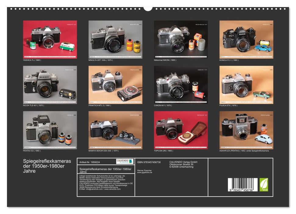 Spiegelreflexkameras der 1950er-1980er Jahre (CALVENDO Premium Wandkalender 2026)