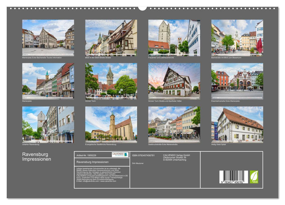 Ravensburg Impressionen (CALVENDO Premium Wandkalender 2026)