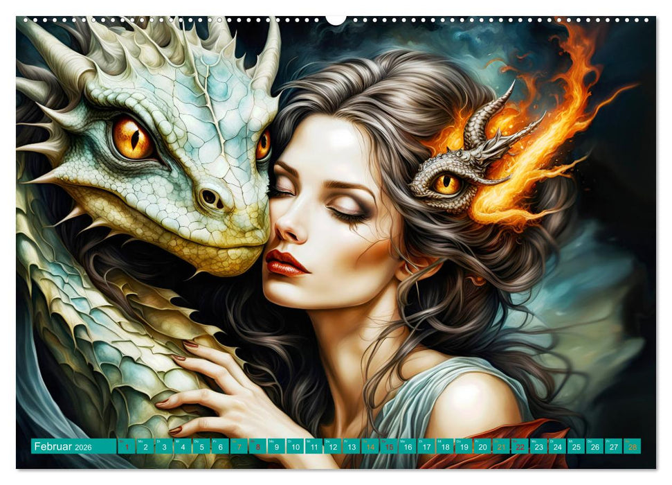 Drachenverführerin (CALVENDO Premium Wandkalender 2026)