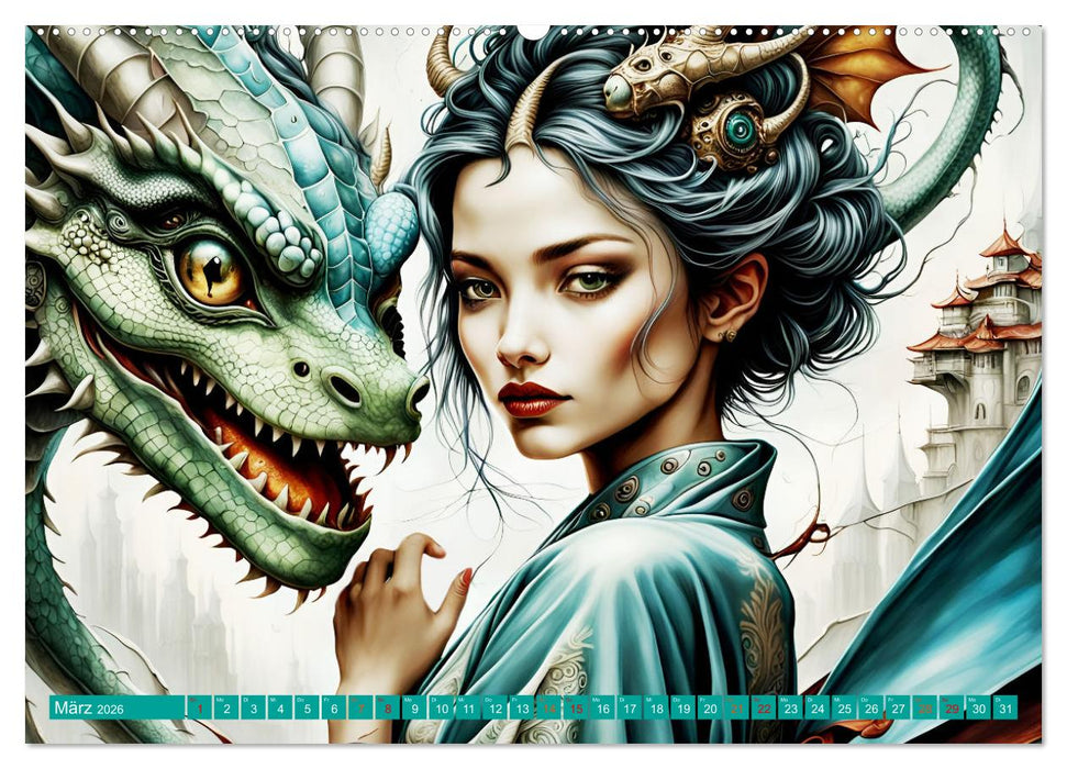 Drachenverführerin (CALVENDO Premium Wandkalender 2026)