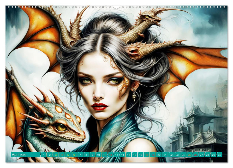 Drachenverführerin (CALVENDO Premium Wandkalender 2026)