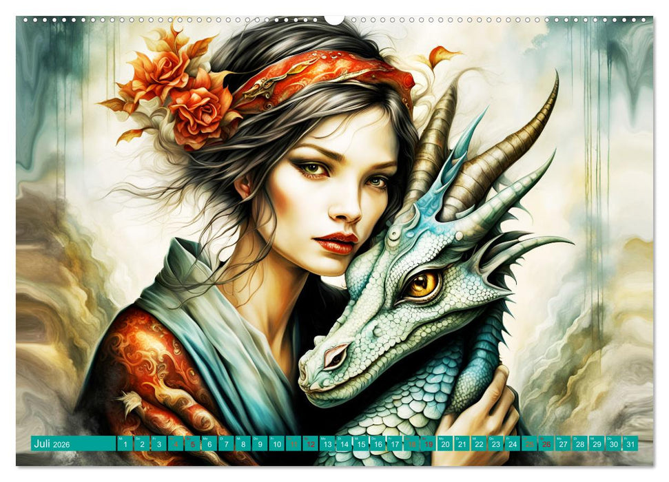 Drachenverführerin (CALVENDO Premium Wandkalender 2026)