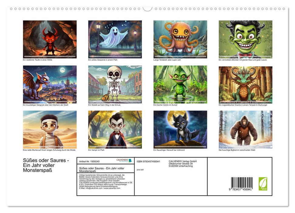 Süßes oder Saures - Ein Jahr voller Monsterspaß (CALVENDO Premium Wandkalender 2026)