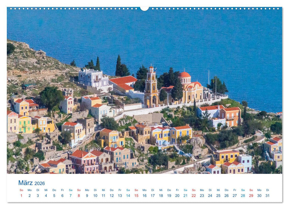 Symi 2026, Perle der Ägäis (CALVENDO Premium Wandkalender 2026)