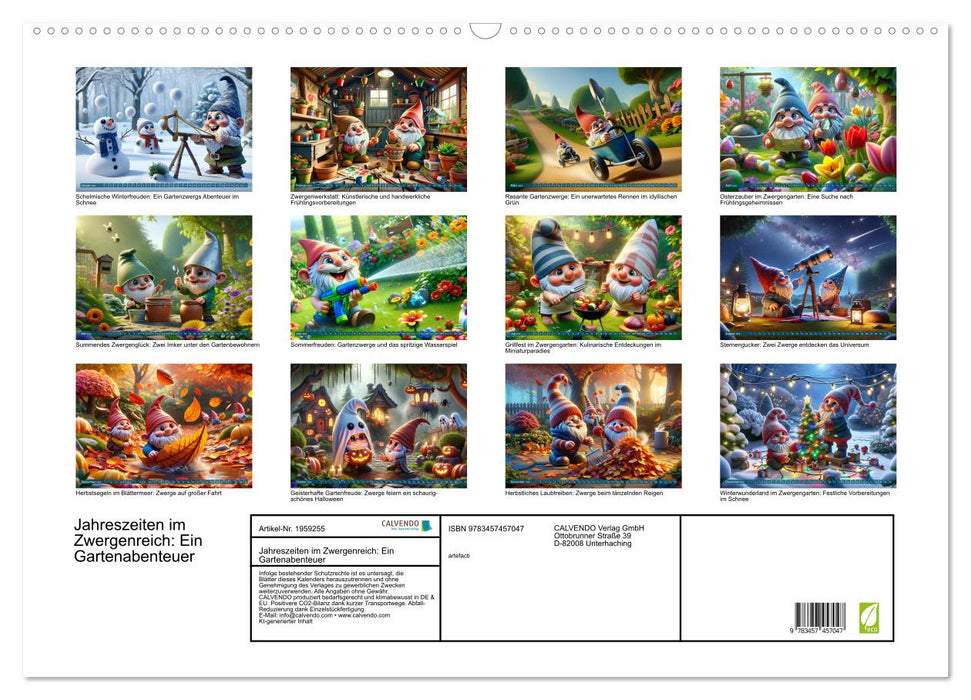 Jahreszeiten im Zwergenreich: Ein Gartenabenteuer (CALVENDO Wandkalender 2026)