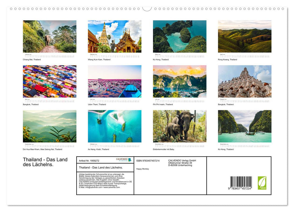 Thailand - Das Land des Lächelns. (CALVENDO Premium Wandkalender 2026)