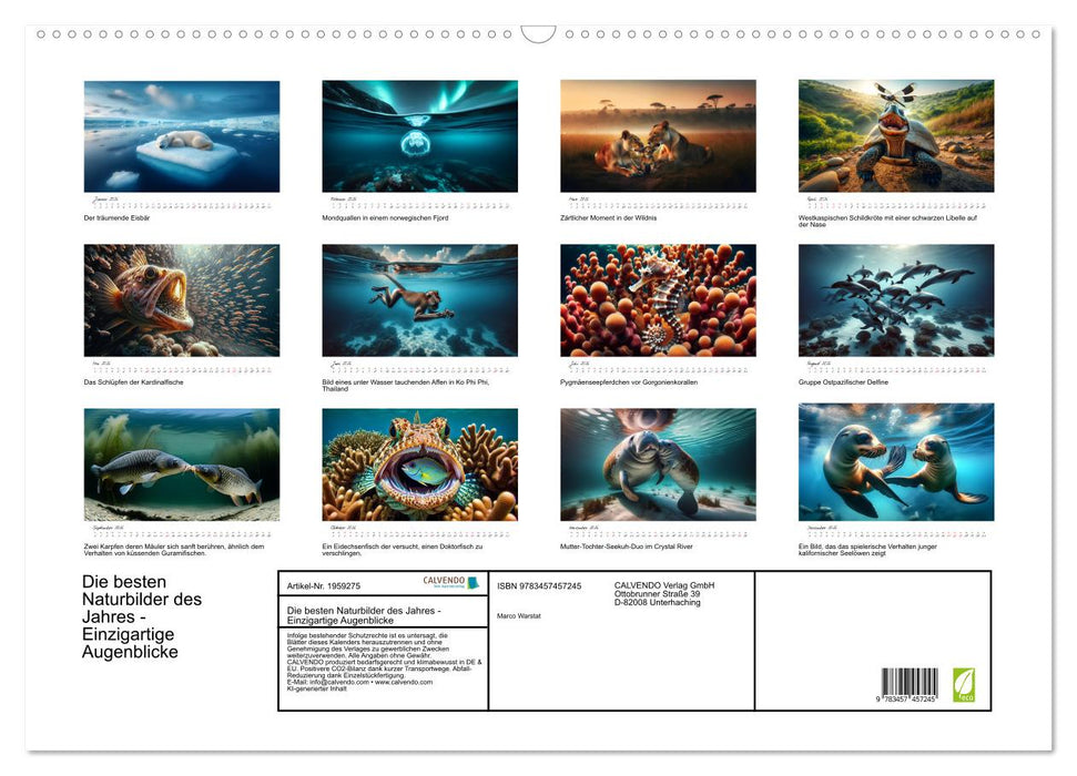 Die besten Naturbilder des Jahres - Einzigartige Augenblicke (CALVENDO Wandkalender 2026)