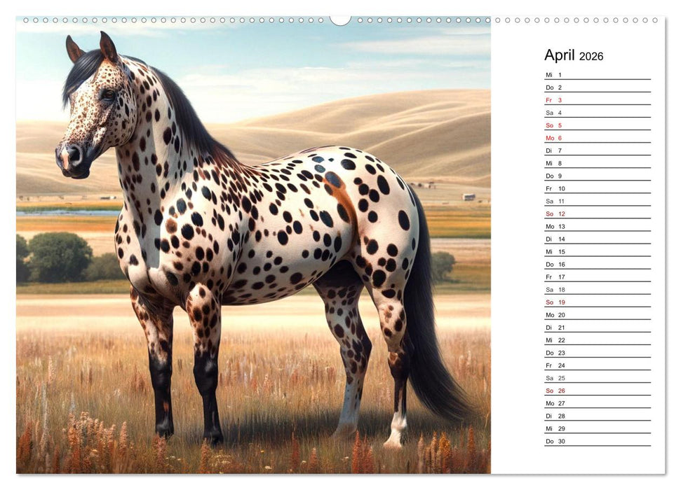 Pferde - die Schönheit edler Pferderassen (CALVENDO Premium Wandkalender 2026)
