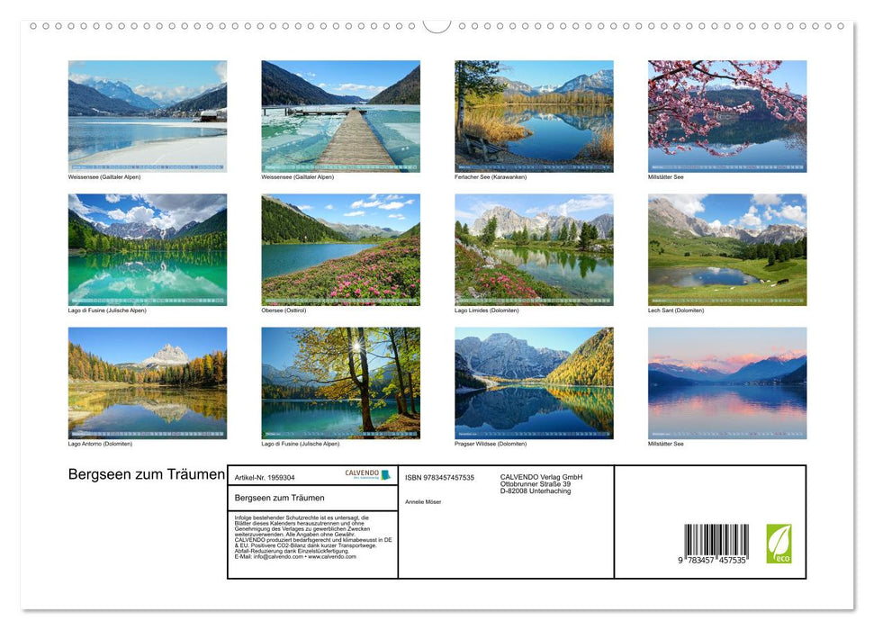 Bergseen zum Träumen (CALVENDO Premium Wandkalender 2026)