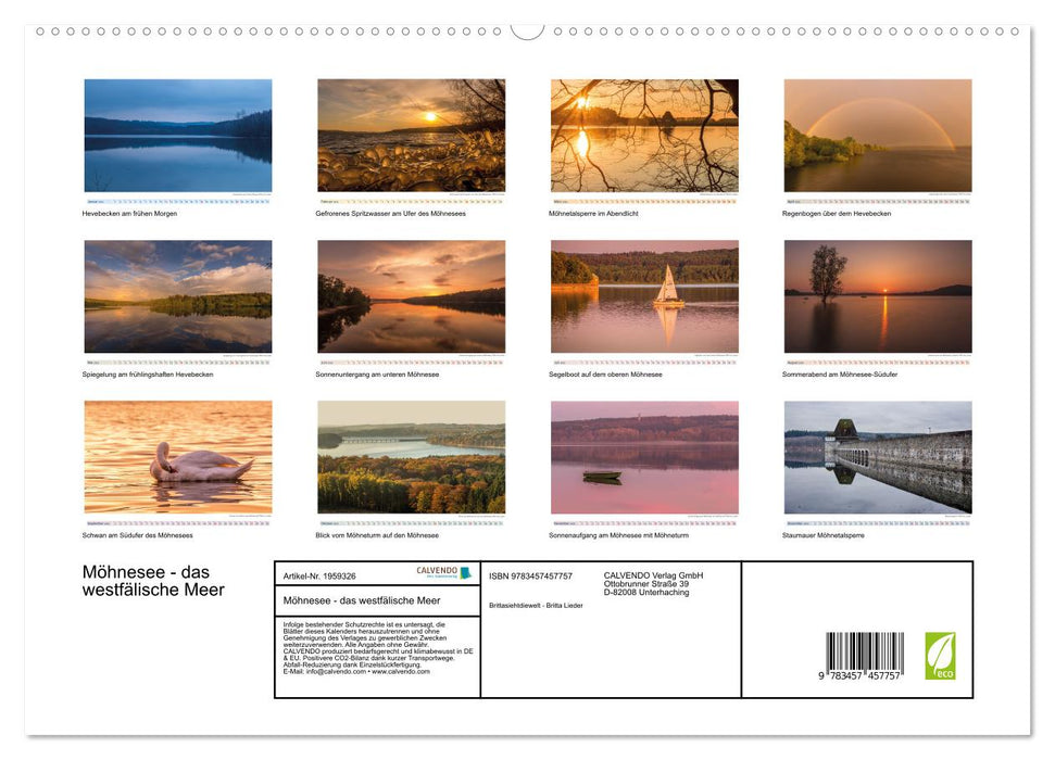 Möhnesee - das westfälische Meer (CALVENDO Premium Wandkalender 2026)