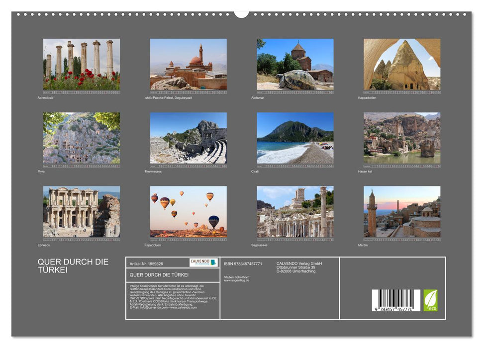 QUER DURCH DIE TÜRKEI (CALVENDO Premium Wandkalender 2026)