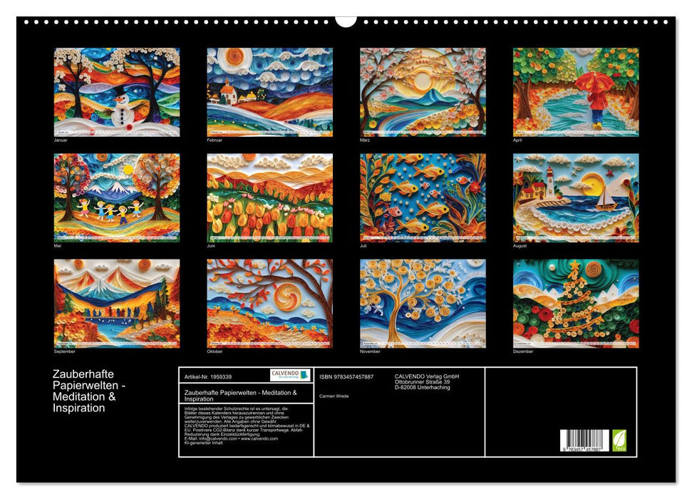 Zauberhafte Papierwelten - Meditation & Inspiration (CALVENDO Wandkalender 2026)