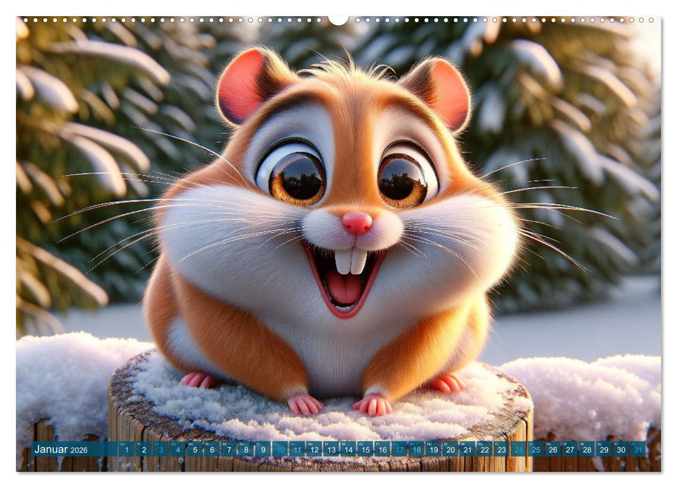 Hamsterbacken: Ein Jahr voller Überraschungen (CALVENDO Premium Wandkalender 2026)