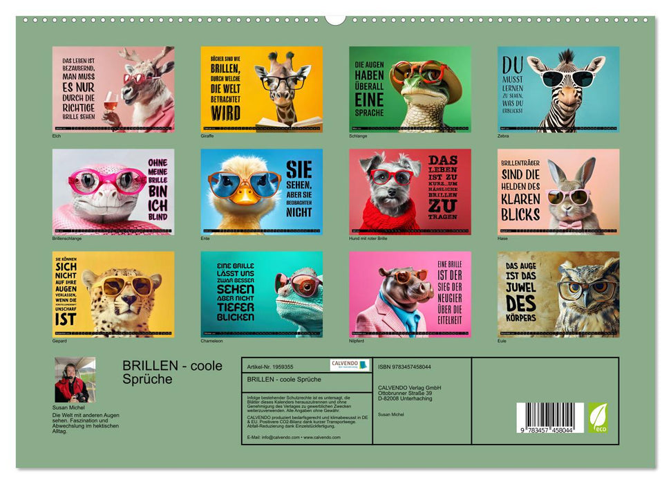 BRILLEN - coole Sprüche (CALVENDO Premium Wandkalender 2026)