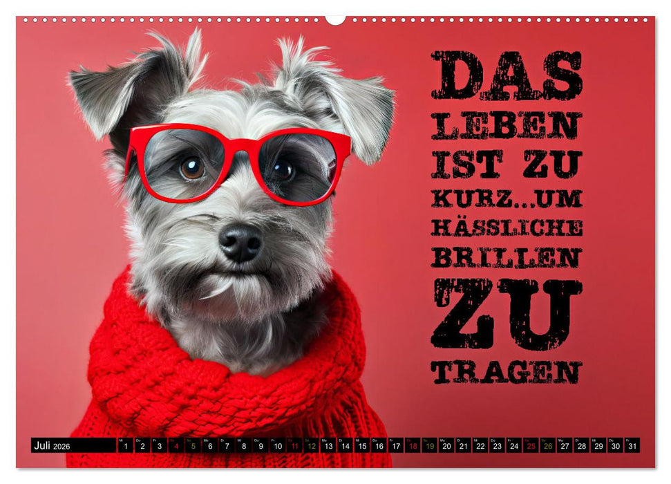 BRILLEN - coole Sprüche (CALVENDO Premium Wandkalender 2026)