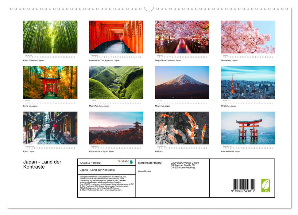 Japan - Land der Kontraste (CALVENDO Premium Wandkalender 2026)