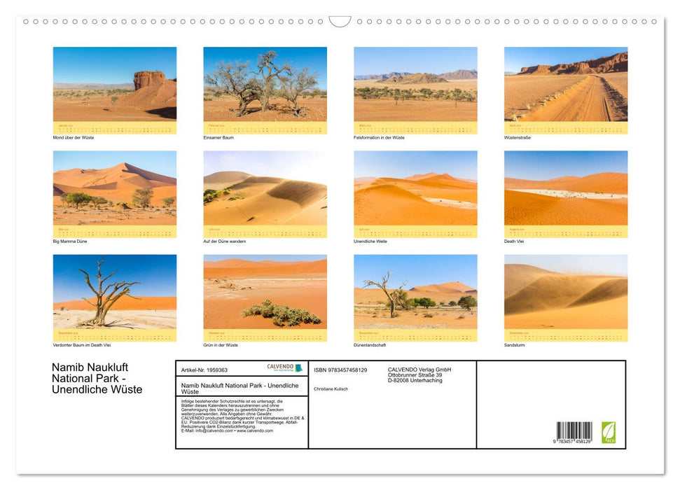 Namib Naukluft National Park - Unendliche Wüste (CALVENDO Wandkalender 2026)