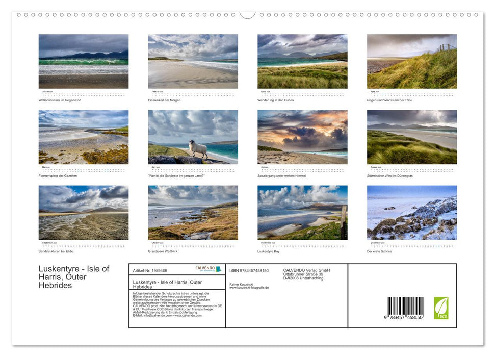 Luskentyre - Isle of Harris, Outer Hebrides (CALVENDO Premium Wandkalender 2026)