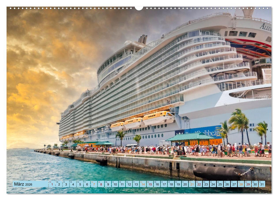 Kreuzfahrtschiffe - die Welt erwartet Dich (CALVENDO Premium Wandkalender 2026)