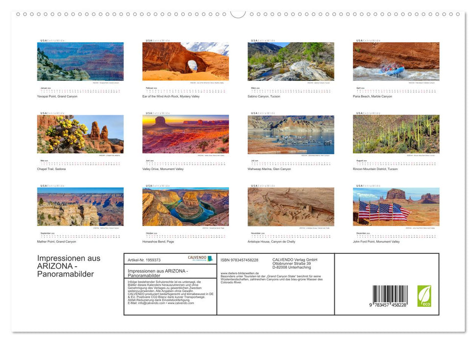 Impressionen aus ARIZONA - Panoramabilder (CALVENDO Premium Wandkalender 2026)