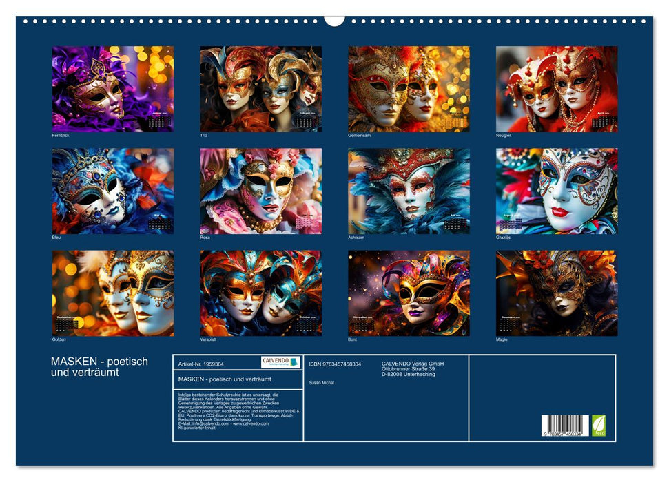 MASKEN - poetisch und verträumt (CALVENDO Wandkalender 2026)