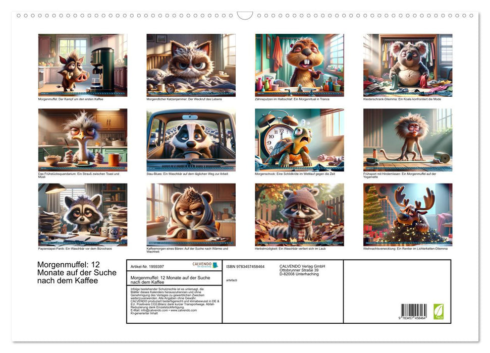 Morgenmuffel: 12 Monate auf der Suche nach dem Kaffee (CALVENDO Wandkalender 2026)