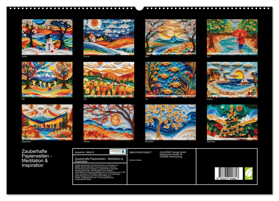 Zauberhafte Papierwelten - Meditation & Inspiration (CALVENDO Premium Wandkalender 2026)