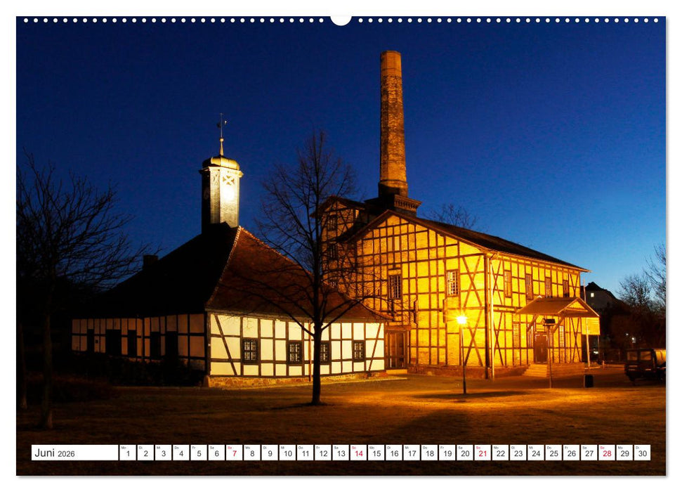 HALLE SAALE BEI NACHT (CALVENDO Premium Wandkalender 2026)