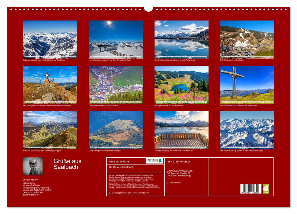 Grüße aus Saalbach (CALVENDO Wandkalender 2026)