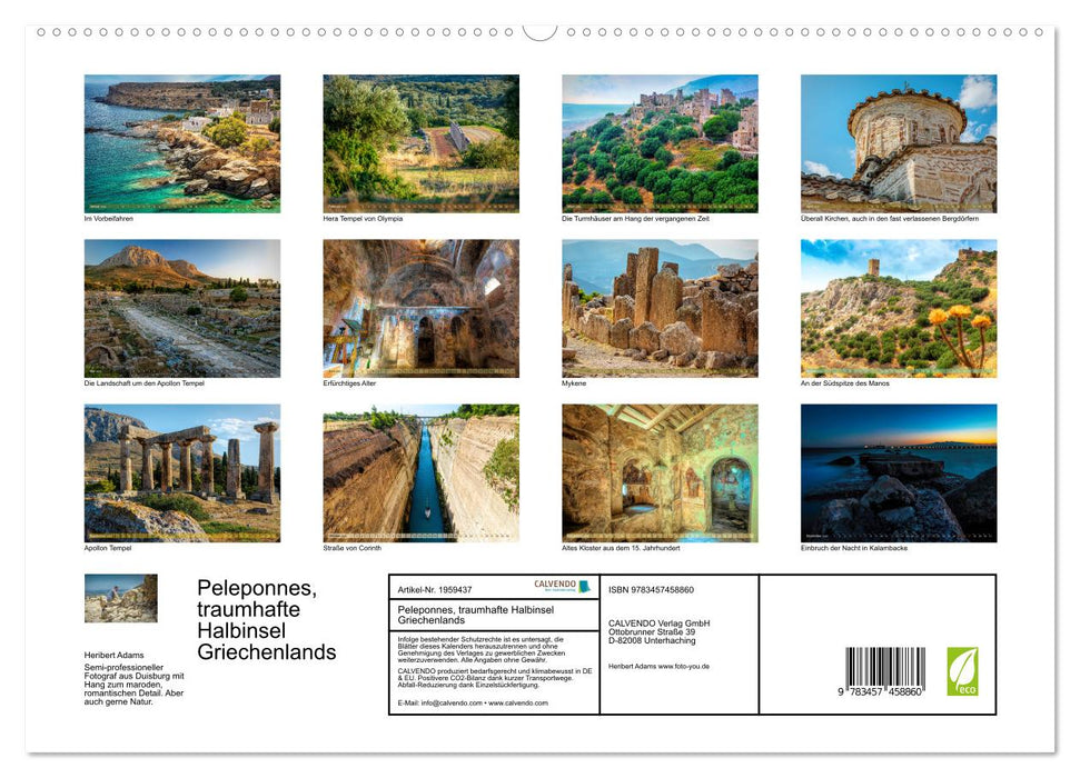 Peleponnes, traumhafte Halbinsel Griechenlands (CALVENDO Premium Wandkalender 2026)