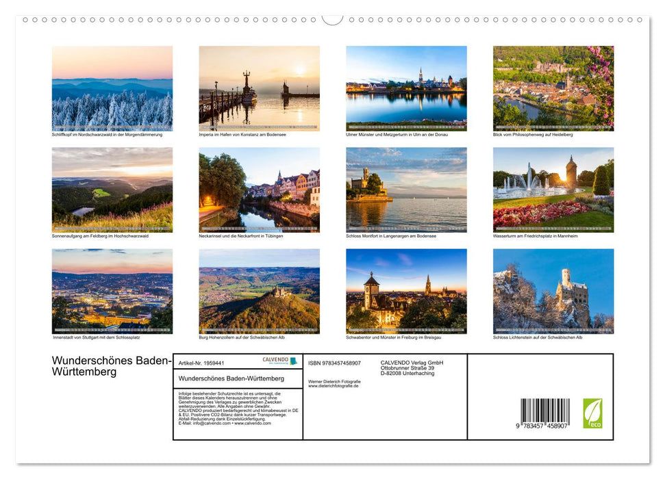 Wunderschönes Baden-Württemberg (CALVENDO Premium Wandkalender 2026)