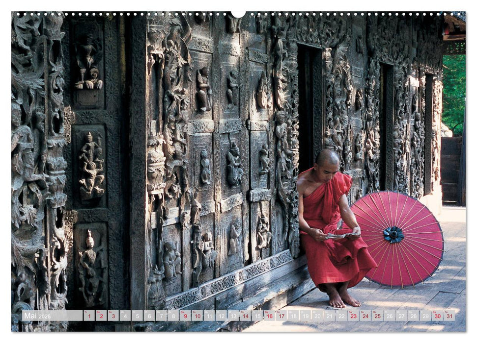 IM REICH DES BUDDHA - DER ROTE SCHIRM (CALVENDO Premium Wandkalender 2026)