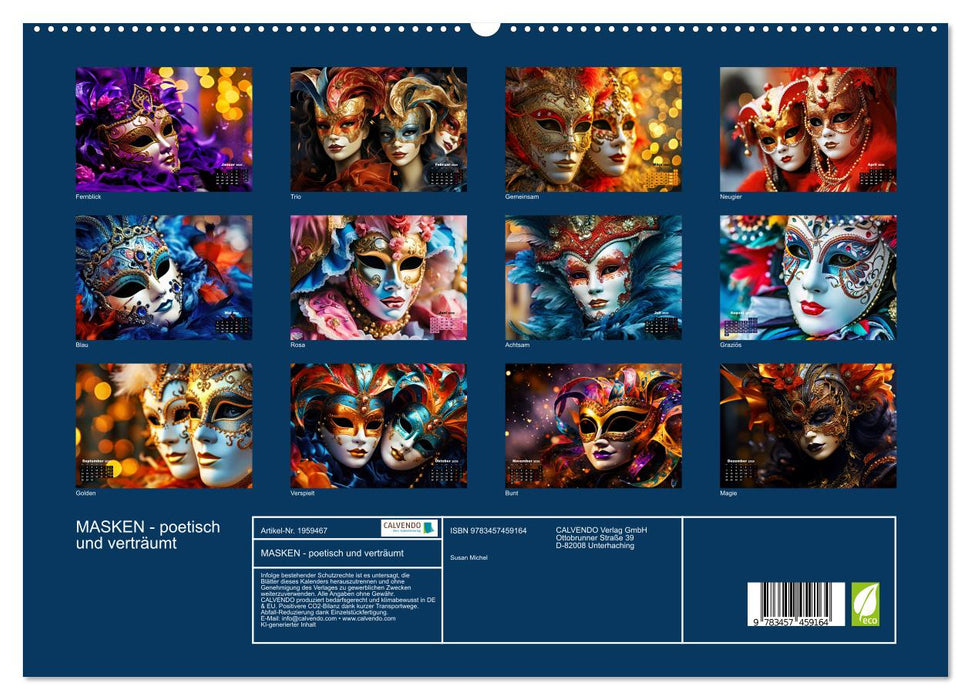 MASKEN - poetisch und verträumt (CALVENDO Premium Wandkalender 2026)