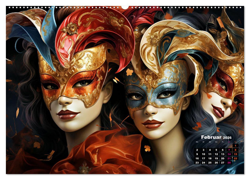 MASKEN - poetisch und verträumt (CALVENDO Premium Wandkalender 2026)
