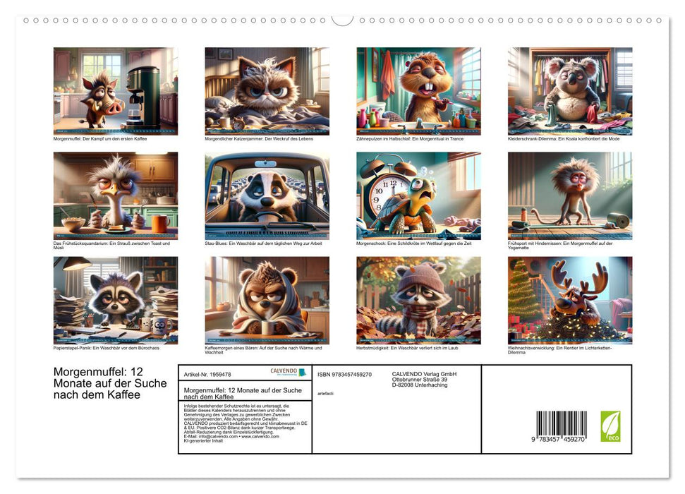 Morgenmuffel: 12 Monate auf der Suche nach dem Kaffee (CALVENDO Premium Wandkalender 2026)
