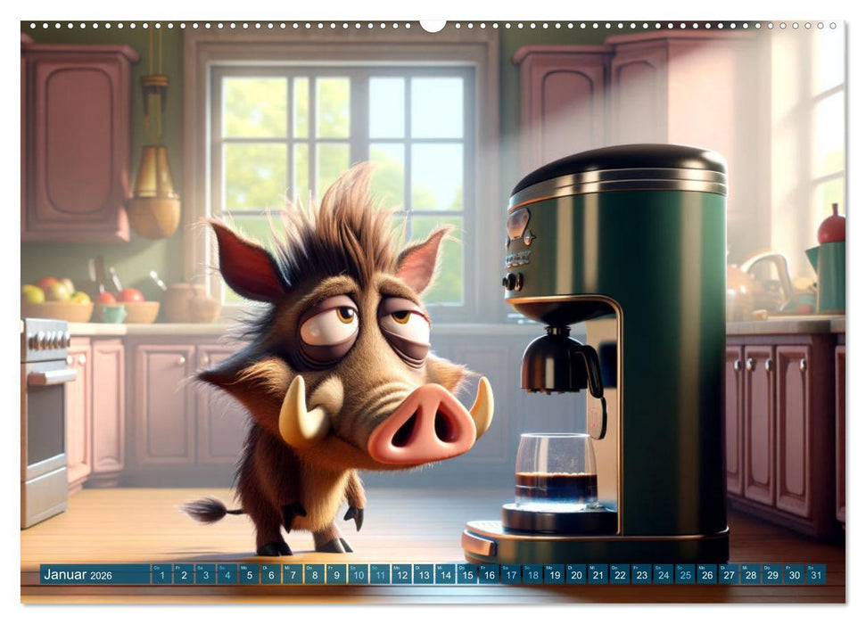 Morgenmuffel: 12 Monate auf der Suche nach dem Kaffee (CALVENDO Premium Wandkalender 2026)