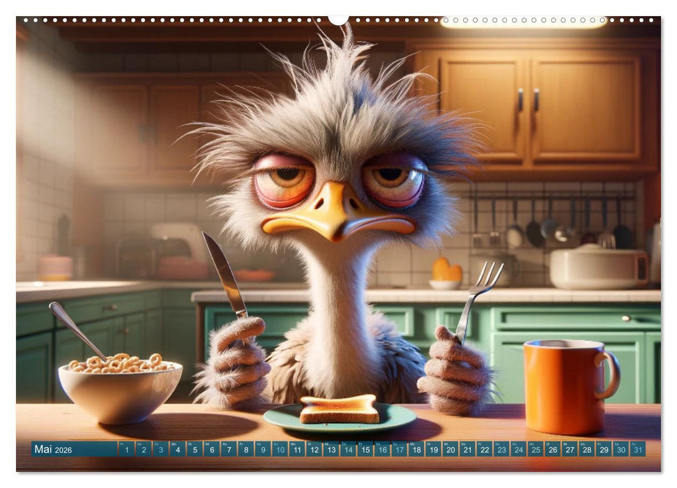 Morgenmuffel: 12 Monate auf der Suche nach dem Kaffee (CALVENDO Premium Wandkalender 2026)