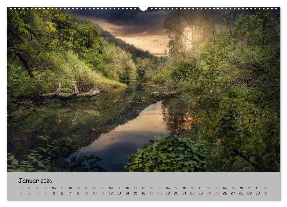 Der lange Weg der Wölfe (CALVENDO Premium Wandkalender 2026)